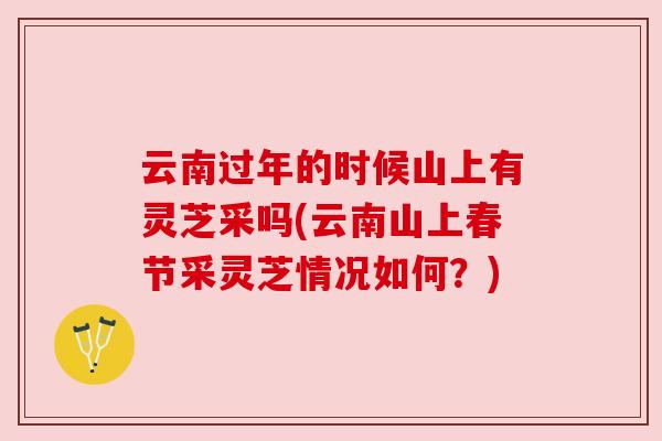 云南过年的时候山上有灵芝采吗(云南山上春节采灵芝情况如何?) 云南过年的时候山上有灵芝采吗(云南山上春节采灵芝情况如何?)