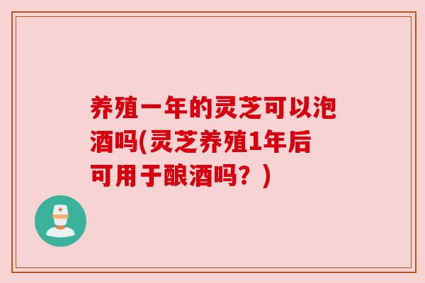 养殖一年的灵芝可以泡酒吗(灵芝养殖1年后可用于酿酒吗?) 养殖一年的灵芝可以泡酒吗(灵芝养殖1年后可用于酿酒吗?)
