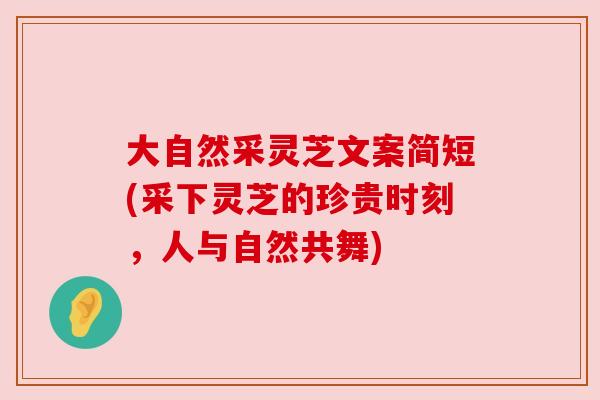大自然采灵芝文案简短(采下灵芝的珍贵时刻,人与自然共舞) 大自然采灵芝文案简短(采下灵芝的珍贵时刻,人与自然共舞)