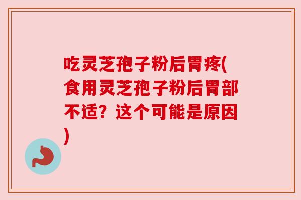 吃灵芝孢子粉后胃疼(食用灵芝孢子粉后胃部不适？这个可能是原因)