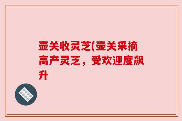 壶关收灵芝(壶关采摘高产灵芝,受欢迎度飙升 壶关收灵芝(壶关采摘高产灵芝,受欢迎度飙升