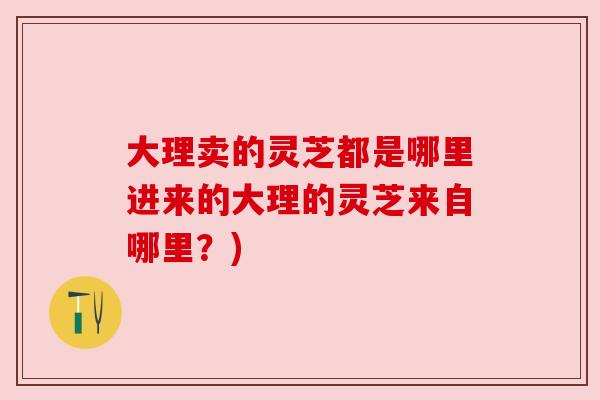 大理卖的灵芝都是哪里进来的大理的灵芝来自哪里?) 大理卖的灵芝都是哪里进来的大理的灵芝来自哪里?)