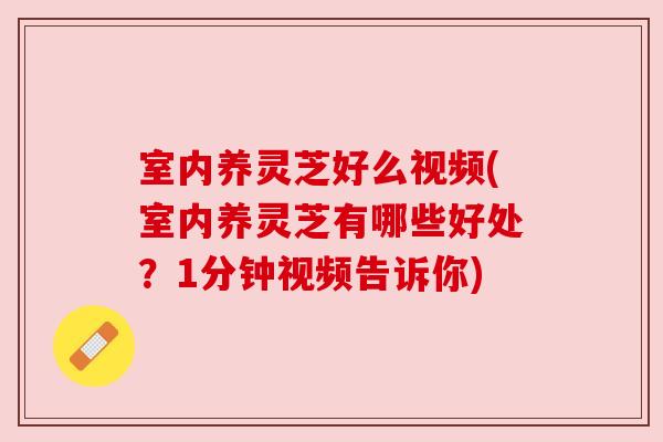 室内养灵芝好么视频(室内养灵芝有哪些好处?1分钟视频告诉你) 室内养灵芝好么视频(室内养灵芝有哪些好处?1分钟视频告诉你)