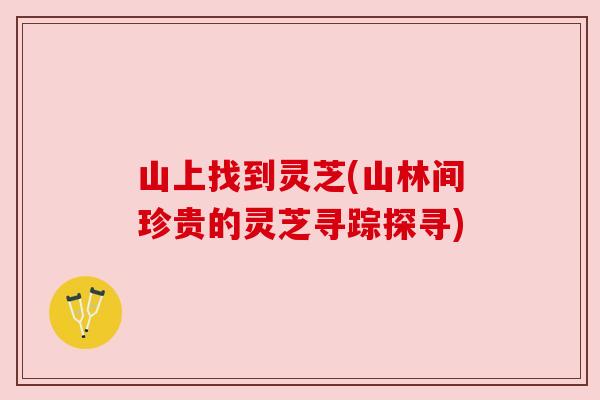 山上找到灵芝(山林间珍贵的灵芝寻踪探寻)