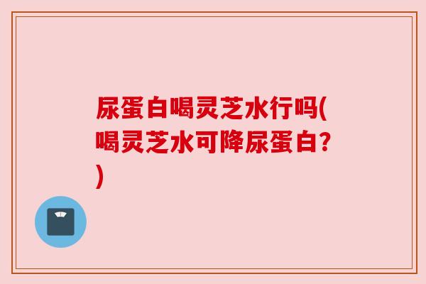 尿蛋白喝灵芝水行吗(喝灵芝水可降尿蛋白?) 尿蛋白喝灵芝水行吗(喝灵芝水可降尿蛋白?)