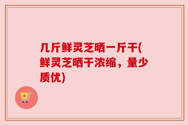 几斤鲜灵芝晒一斤干(鲜灵芝晒干浓缩，量少质优)