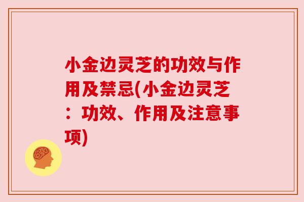 小金边灵芝的功效与作用及禁忌(小金边灵芝：功效、作用及注意事项)