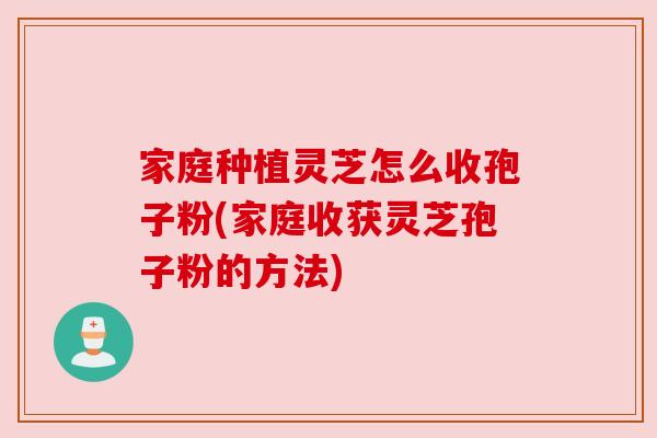 家庭种植灵芝怎么收孢子粉(家庭收获灵芝孢子粉的方法) 家庭种植灵芝怎么收孢子粉(家庭收获灵芝孢子粉的方法)