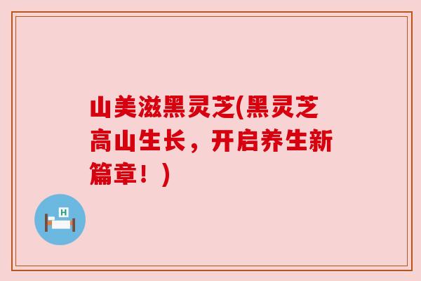 山美滋黑灵芝(黑灵芝高山生长，开启养生新篇章！)