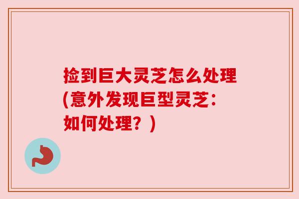 捡到巨大灵芝怎么处理(意外发现巨型灵芝:如何处理?) 捡到巨大灵芝怎么处理(意外发现巨型灵芝:如何处理?)