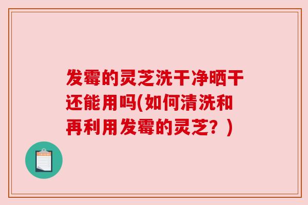 发霉的灵芝洗干净晒干还能用吗(如何清洗和再利用发霉的灵芝?) 发霉的灵芝洗干净晒干还能用吗(如何清洗和再利用发霉的灵芝?)
