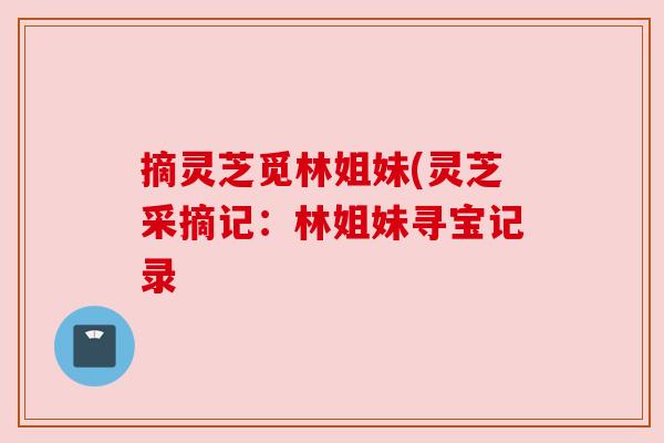 摘灵芝觅林姐妹(灵芝采摘记：林姐妹寻宝记录