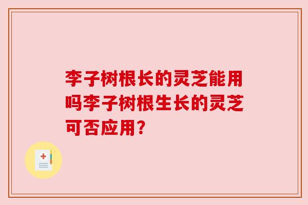 李子树根长的灵芝能用吗李子树根生长的灵芝可否应用? 李子树根长的灵芝能用吗李子树根生长的灵芝可否应用?