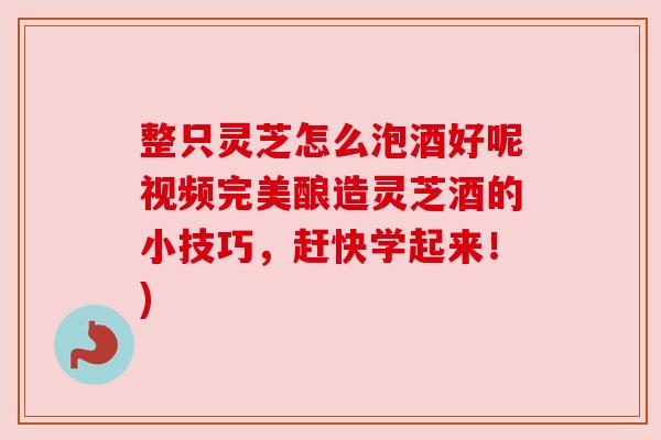 整只灵芝怎么泡酒好呢视频完美酿造灵芝酒的小技巧,赶快学起来!) 整只灵芝怎么泡酒好呢视频完美酿造灵芝酒的小技巧,赶快学起来!)