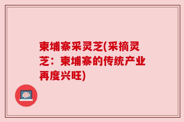 柬埔寨采灵芝(采摘灵芝:柬埔寨的传统产业再度兴旺) 柬埔寨采灵芝(采摘灵芝:柬埔寨的传统产业再度兴旺)