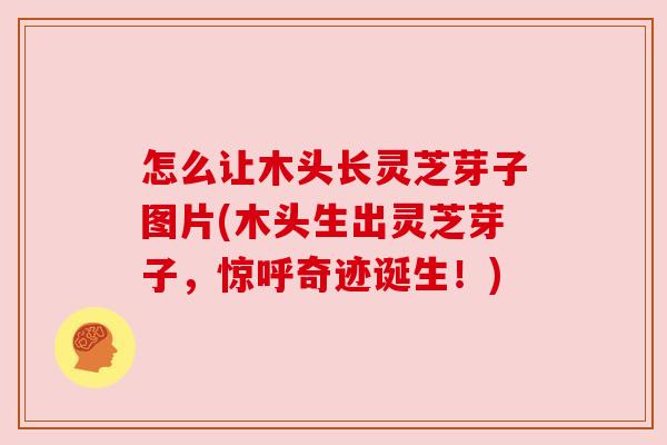 怎么让木头长灵芝芽子图片(木头生出灵芝芽子,惊呼奇迹诞生!) 怎么让木头长灵芝芽子图片(木头生出灵芝芽子,惊呼奇迹诞生!)