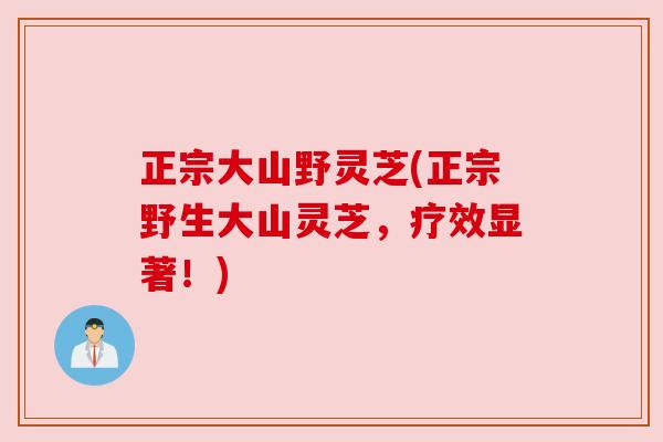 正宗大山野灵芝(正宗野生大山灵芝,疗效显著!) 正宗大山野灵芝(正宗野生大山灵芝,疗效显著!)