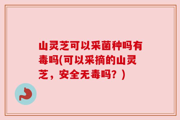 山灵芝可以采菌种吗有毒吗(可以采摘的山灵芝，安全无毒吗？)