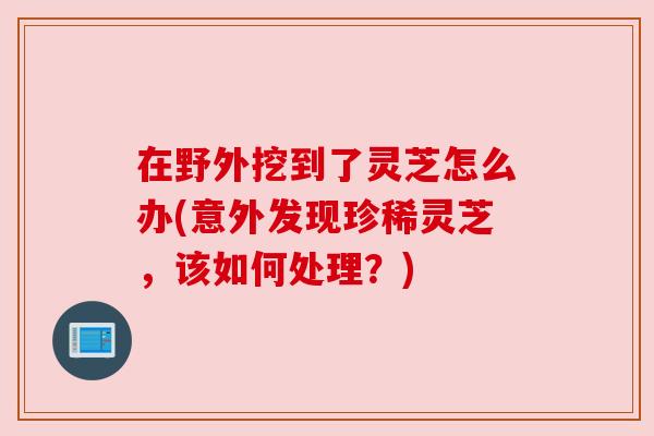 在野外挖到了灵芝怎么办(意外发现珍稀灵芝,该如何处理?) 在野外挖到了灵芝怎么办(意外发现珍稀灵芝,该如何处理?)