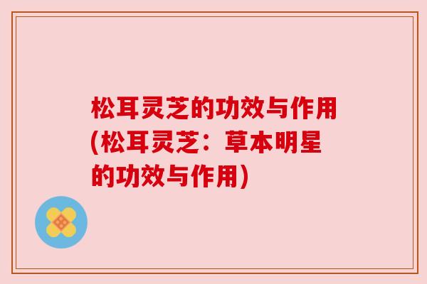 松耳灵芝的功效与作用(松耳灵芝：草本明星的功效与作用)