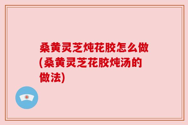 桑黄灵芝炖花胶怎么做(桑黄灵芝花胶炖汤的做法) 桑黄灵芝炖花胶怎么做(桑黄灵芝花胶炖汤的做法)