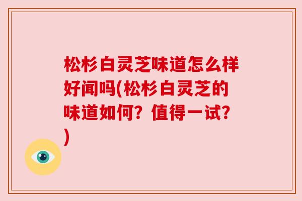 松杉白灵芝味道怎么样好闻吗(松杉白灵芝的味道如何？值得一试？)