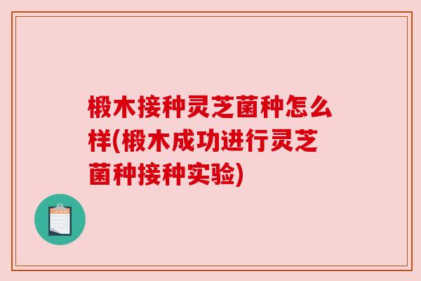 椴木接种灵芝菌种怎么样(椴木成功进行灵芝菌种接种实验)