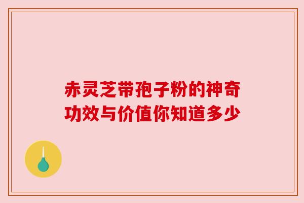 赤灵芝带孢子粉的神奇功效与价值你知道多少
