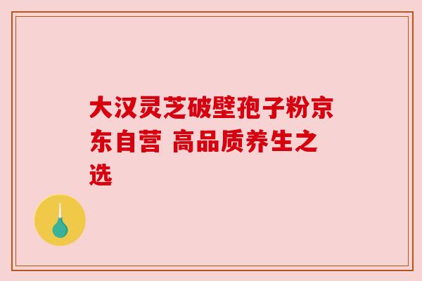 大汉灵芝破壁孢子粉京东自营 高品质养生之选