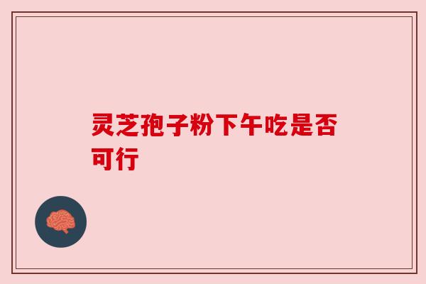 灵芝孢子粉下午吃是否可行