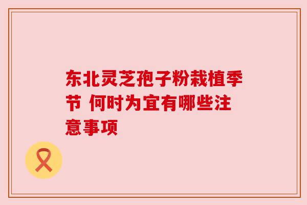东北灵芝孢子粉栽植季节 何时为宜有哪些注意事项 东北灵芝孢子粉栽植季节 何时为宜有哪些注意事项
