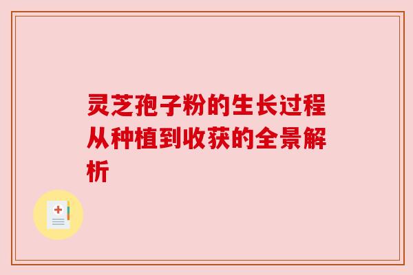 灵芝孢子粉的生长过程从种植到收获的全景解析