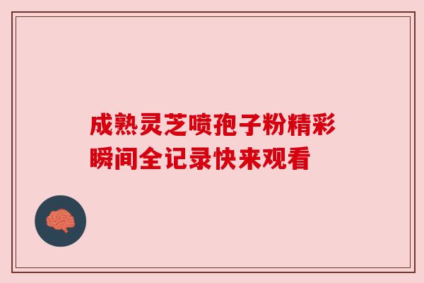 成熟灵芝喷孢子粉精彩瞬间全记录快来观看 成熟灵芝喷孢子粉精彩瞬间全记录快来观看