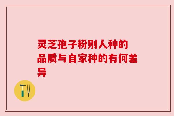 灵芝孢子粉别人种的 品质与自家种的有何差异