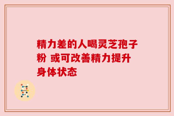 精力差的人喝灵芝孢子粉 或可改善精力提升身体状态 精力差的人喝灵芝孢子粉 或可改善精力提升身体状态