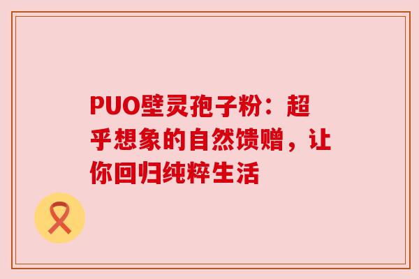PUO壁灵孢子粉：超乎想象的自然馈赠，让你回归纯粹生活