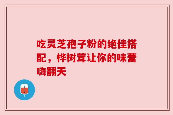 吃灵芝孢子粉的绝佳搭配，桦树茸让你的味蕾嗨翻天