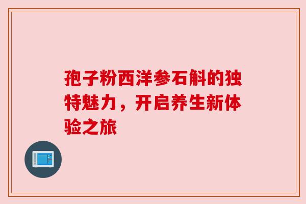 孢子粉西洋参石斛的独特魅力，开启养生新体验之旅