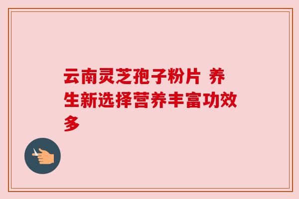 云南灵芝孢子粉片 养生新选择营养丰富功效多