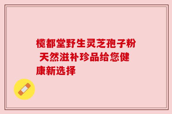 榄都堂野生灵芝孢子粉 天然滋补珍品给您健康新选择
